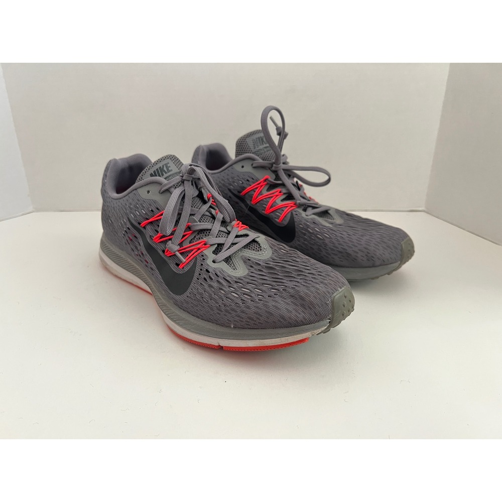 Nike Air Zoom Winflo 5 Mens Running Shoes Grey Crimson AA7406-006 Size 10.5
